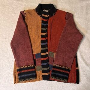 Curio size large fall sweater casual autumn colorful